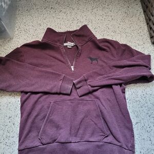 PINK Victoria's Secret Plum Zip-Up Sweater
